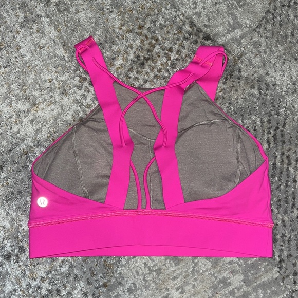 Lululemon Hot Pink High Neck Strap Back Sports Bra - Picture 2 of 3